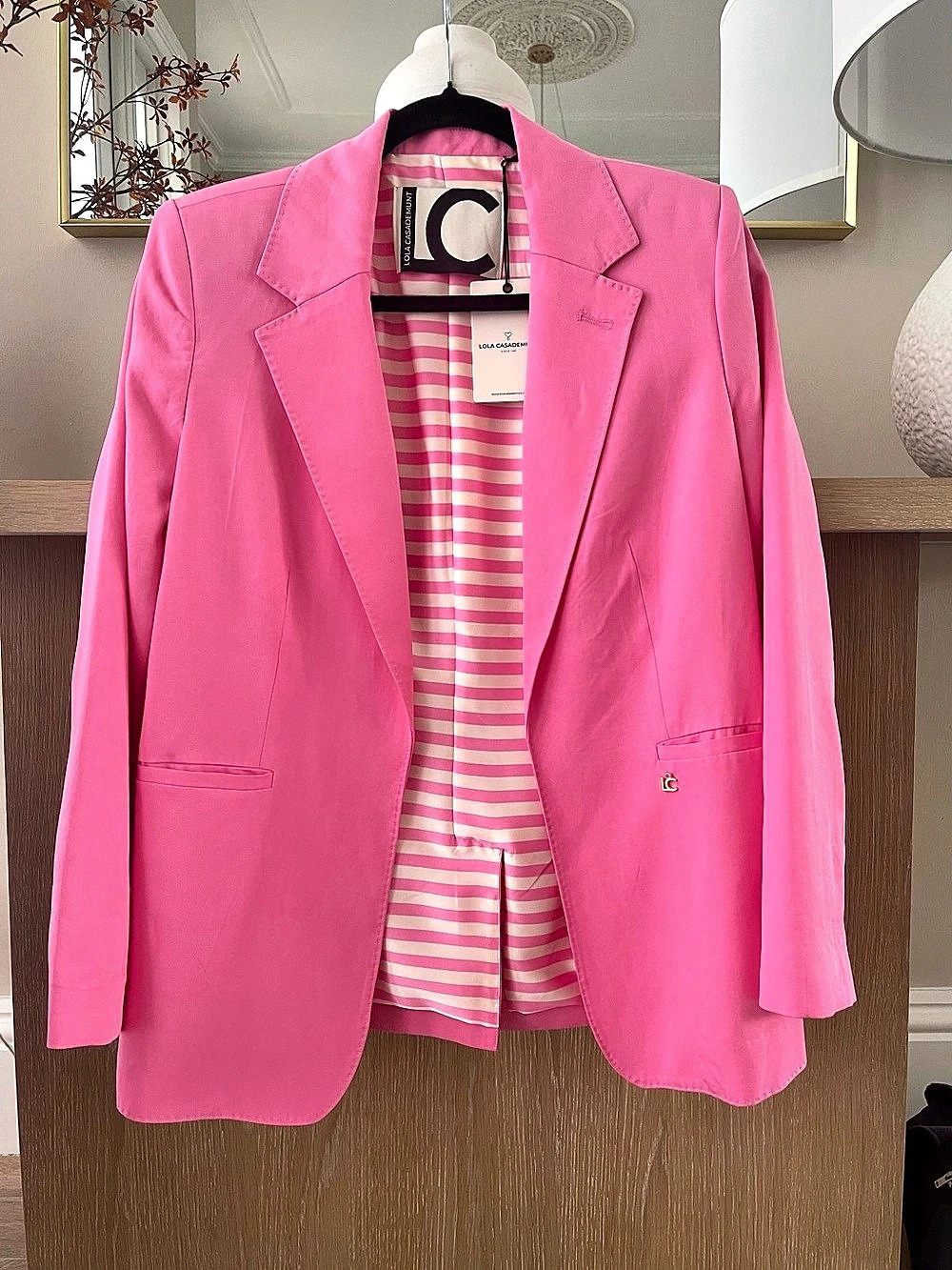 NWT Lola Casademunt Pink Premium Tencel Linen Blazer Jacket - Size 4 / XS